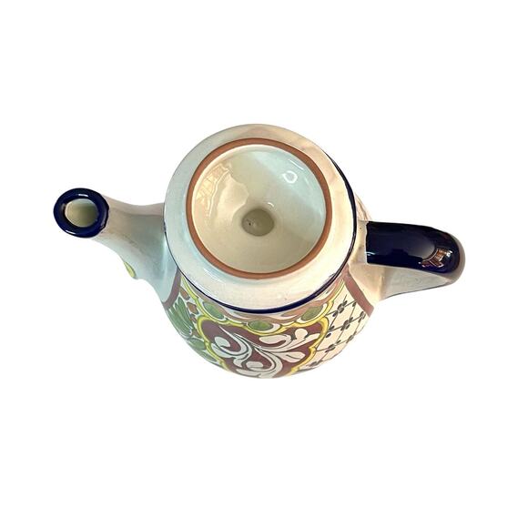 Tall Talavera Hand Painted Ceramic Coffee Tea Pot w Lid Mexican Floral Pottery - Picture 10 of 12